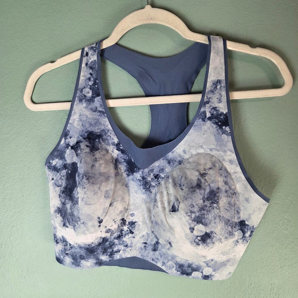 Soma Womens XL Bliss Breathe Racerback Sports Bra Blue Low Impact Removable Pad
